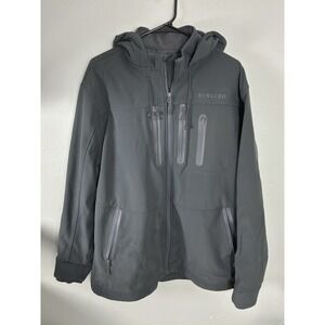 Burlebo Softshell Jacket Gray Hooded Water Resistant Fleece Lined XL